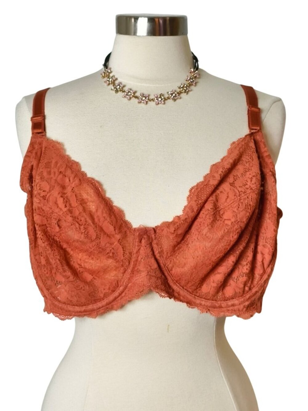 Torrid 44C Curve Full Coverage Unlined Rust Lace Underwire Perfect Fit Elegant